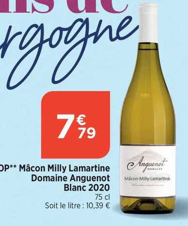 aop mâcon milly lamartine domaine anguenot blanc 2020