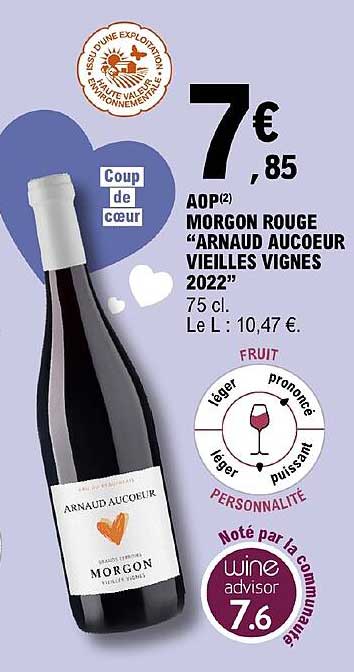 aop morgon rouge arnaud aucoeur vieilles vignes 2022