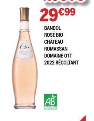 bandol rosé bio château romassan domaine ott 2022 récoltant