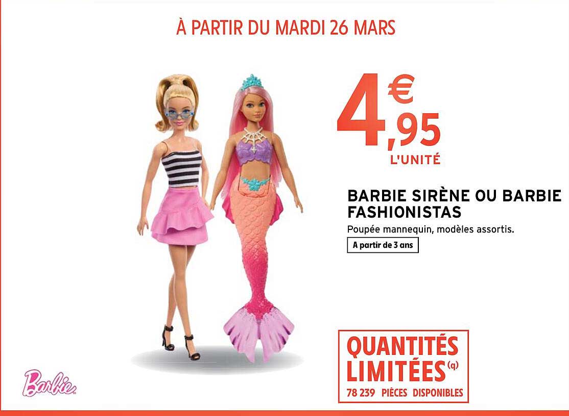 barbie sirène ou barbie fashionistas