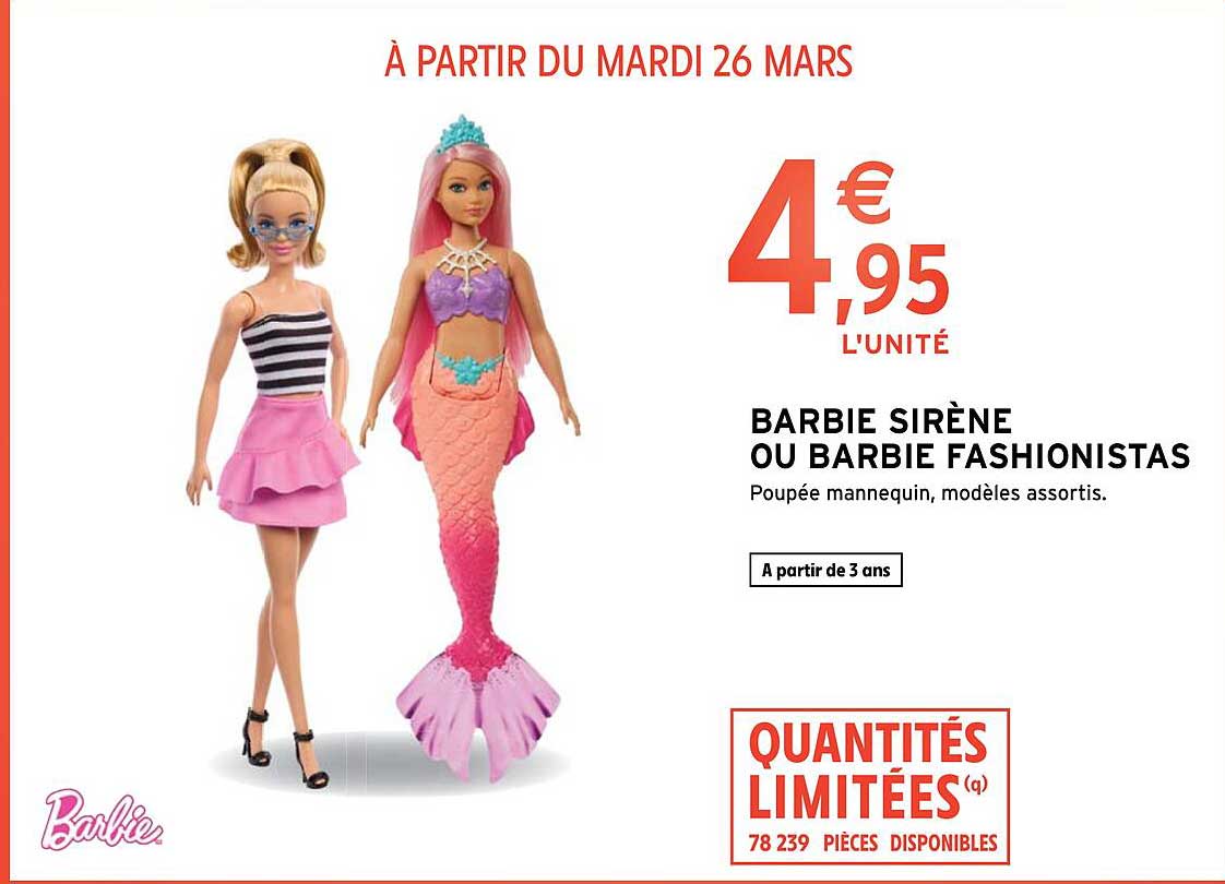 barbie sirène ou fashionistas