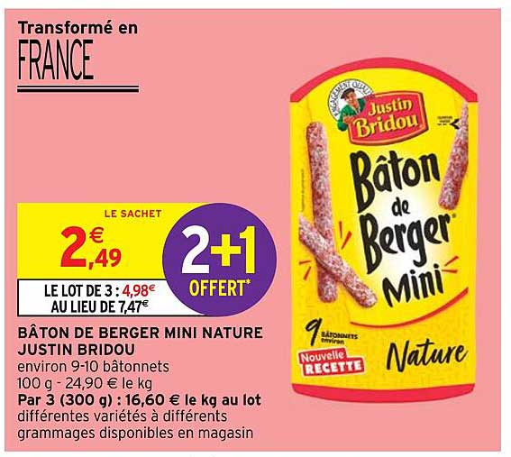 bâton de berger mini nature justin bridou