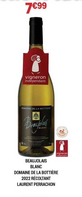 beaujolais blanc domaine de la bottière 2022 récoltant laurent perrachon