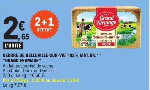 beurre de belleville-sur-vie 82% mat.gr. "grand fermage"