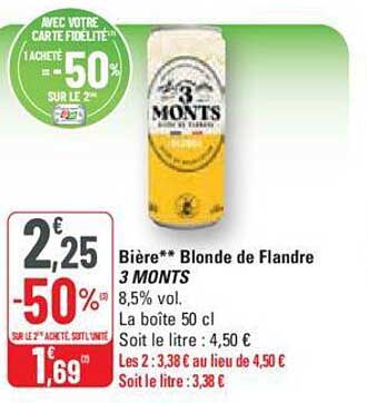 bière blonde de flandre 3 monts