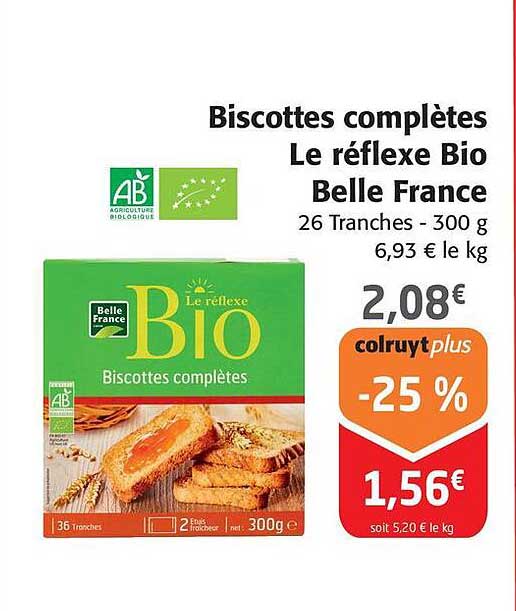 biscottes complètes le réflexe bio belle france