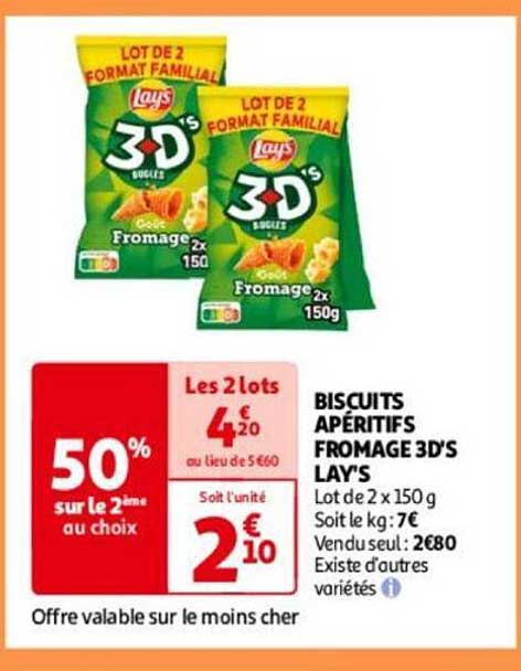 Biscuits Apéritifs Fromage 3d's Lay's