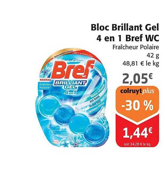 bloc brillant gel 4 en 1 bref wc