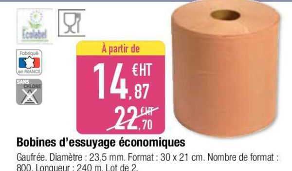 bobines d'essuiyage économiques