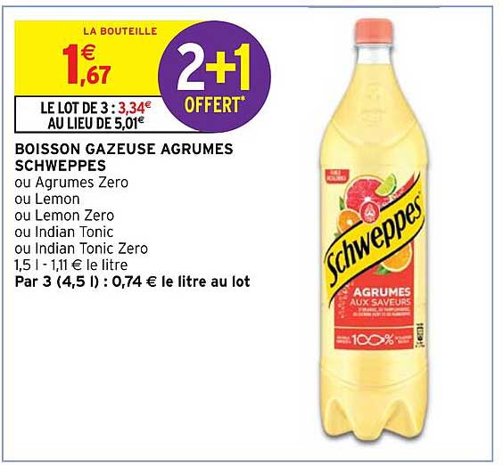 Boisson Gazeuse Agrumes Schweppes