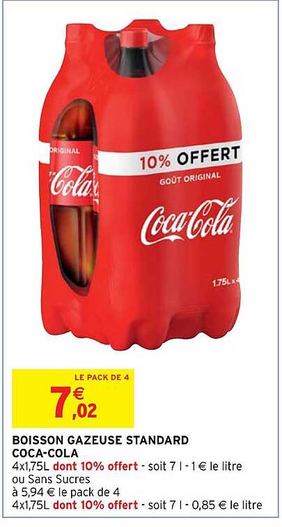 boisson gazeuse standard coca-cola