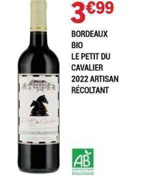 bordeaux bio le petit du cavalier 2022 artisan récoltant