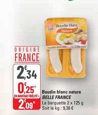 Boudin Blanc Nature Belle France