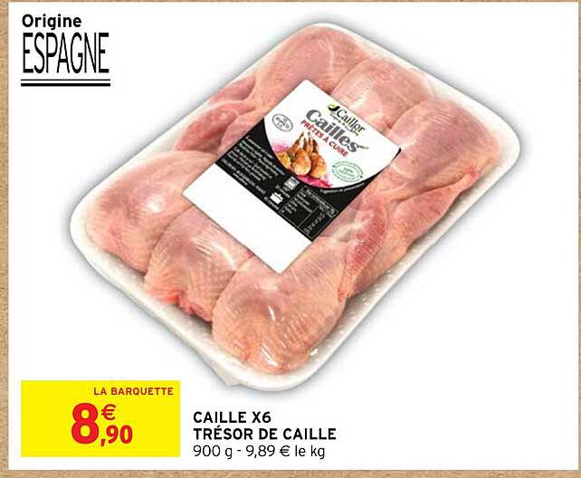 caille x 6 trésor de caille