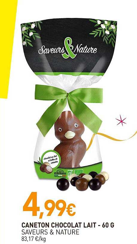 caneton chocolat lait - saveurs & nature