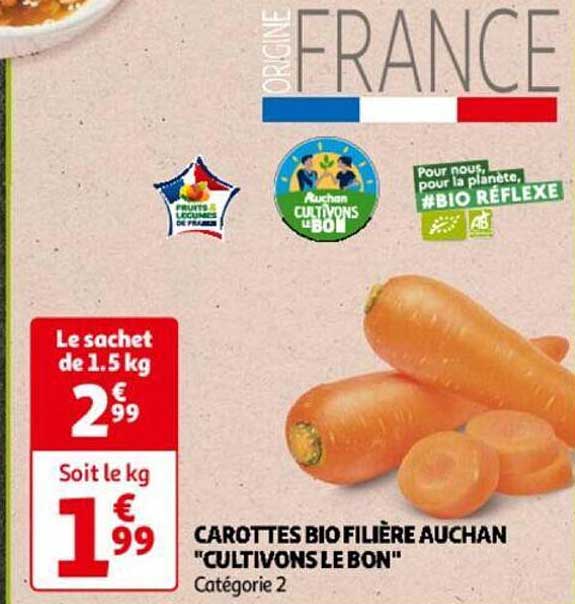 carottes bio filière auchan "cultivons le bon"
