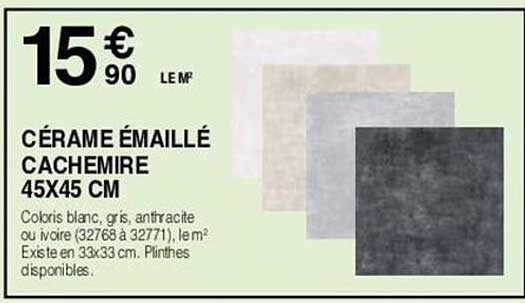 cérame émaillé cachemire 45 x 45 cm