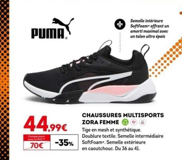chaussures multisports zora femme puma