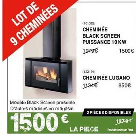 Cheminée Black Screen Puissance 10 Kw