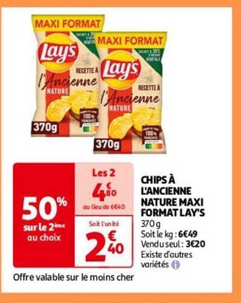 chips à l'ancienne nature maxi format lay's