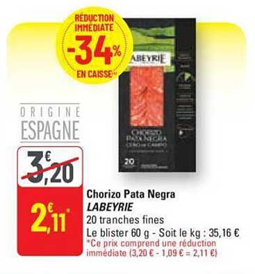 chorizo pata negra labeyrie
