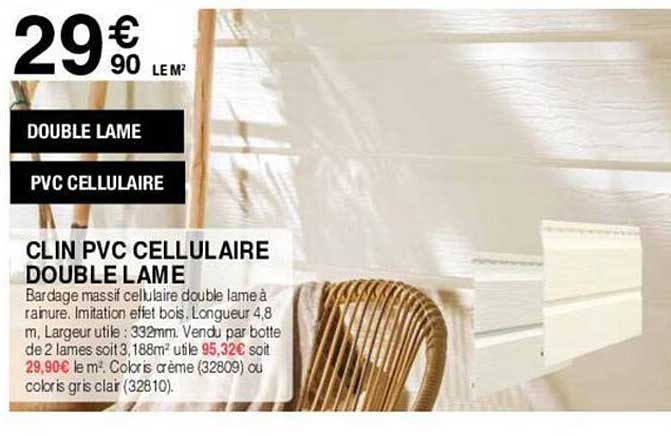 clin pvc cellulaire double lame