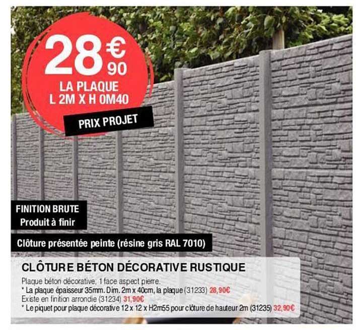 clôture béton décorative rustique