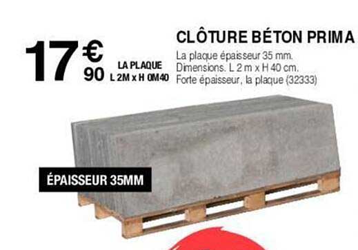 Clôture Béton Prima