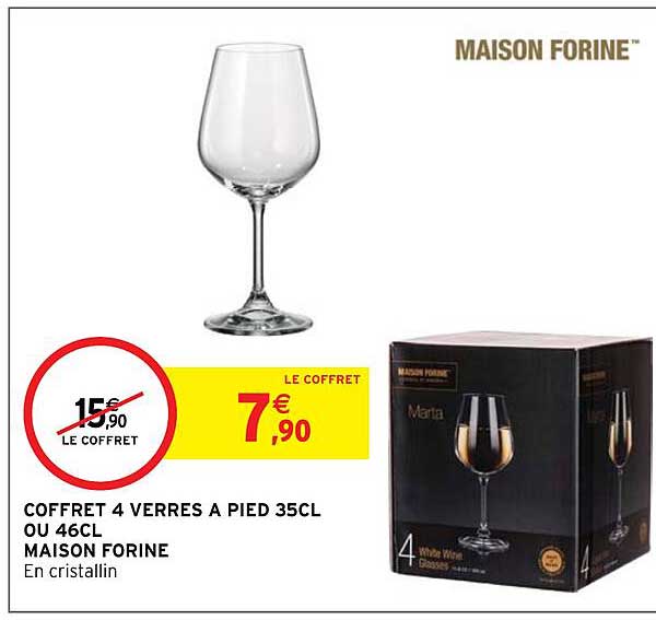 coffret 4 verres à pied 35cl ou 46cl maison forine