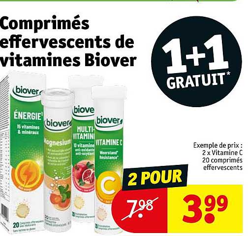 comprimés effervescents de vitamines biover