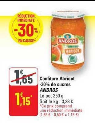 Confiture Abricot -30% De Sucres Andros