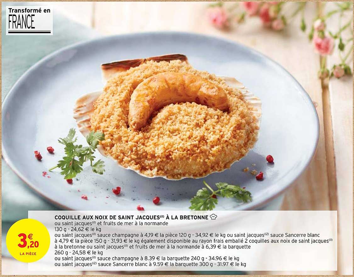 coquille aux noix de saint jacques à  la bretonne