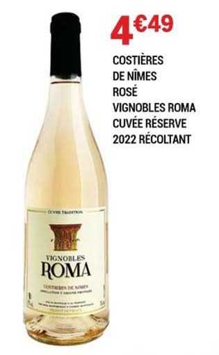 costières de nîmes rosé vignobles roma cuvée réserve 2022 récoltant