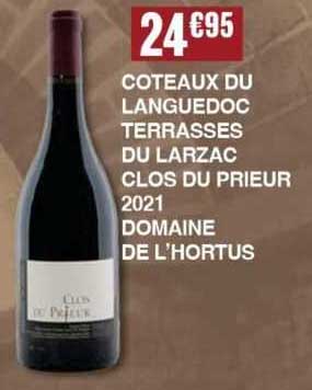 coteaux du languedoc terrasses du larzac clos du prieur 2021 domaine de l'hortus