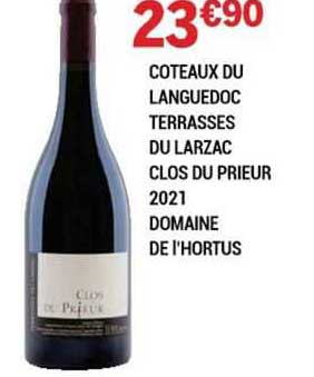 côteaux du languedoc terrasses du larzac clos du prieur 2021 domaine de l'hortus