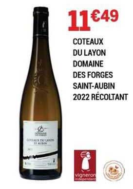côteaux du layon domaine des forges saint-aubin 2022 récoltant