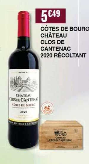 côtes de bourg château clos de cantenac 2020 récoltant