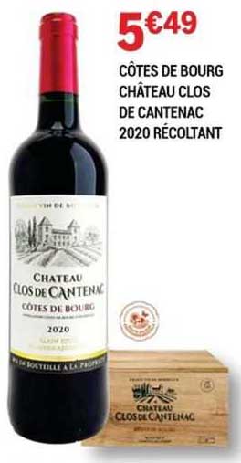 côtes de bourg château clos de cantenac 2020 récoltant