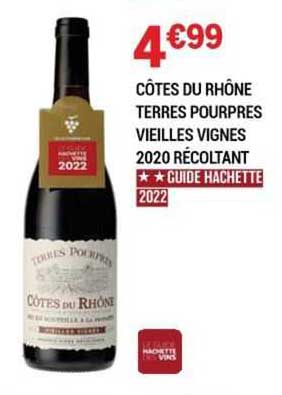 côtes du rhône terres pourpres vieilles vignes 2020 récoltant