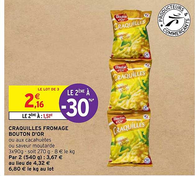 Craquilles Fromage Bouton D'or