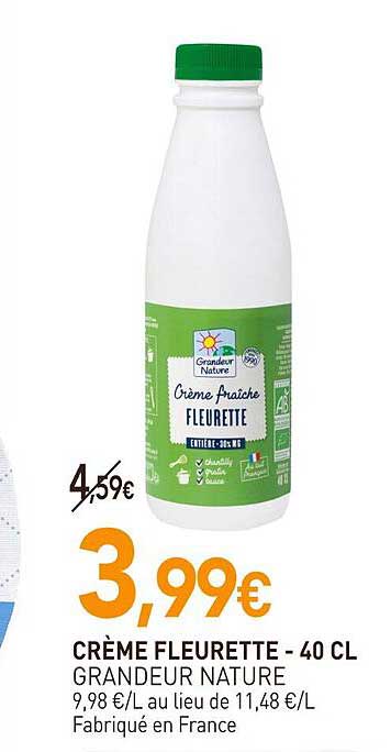 crème fleurette grandeur nature