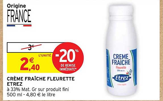 Crème Fraîche Fleurette Etrez