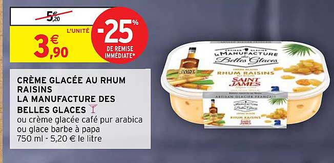 crème glacée au rhum raisins la manufacture des belles glaces