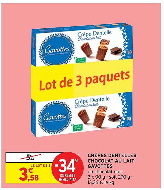 Crêpes Dentelles Chocolat Au Lait Gavottes