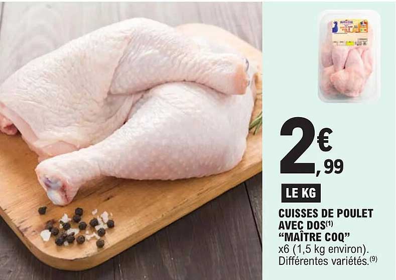cuisses de poulet avec dos "maître coq"