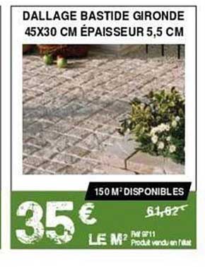 Dallage Bastide Gironde 45 X 30 Cm épaisseur 5,5 Cm