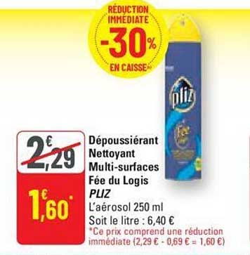 dépoussiérant nettoyant multi-surfaces fée du logis pliz