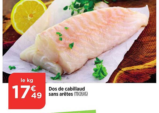 dos de cabillaud sans arêtes