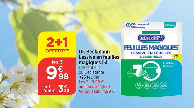 dr. beckmann lessive en feuilles magiques