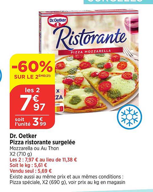 dr. oetker pizza ristorante surgelée